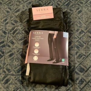 Serra black faux leather pants